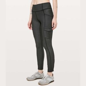 Lululemon Black Scenic Route High Rise Luon 25" Tight Leggings
